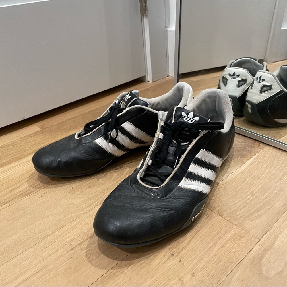 adidas Men’s 13 Goodyear Sneakers Black & White Leather Rubber